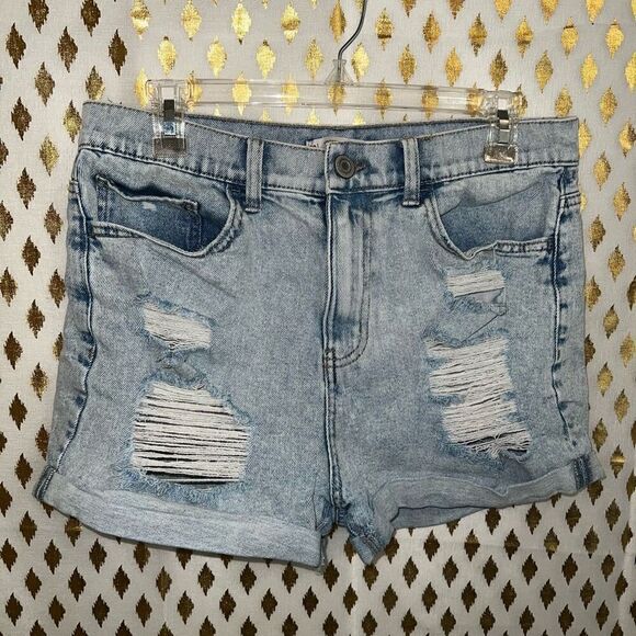 SO Denim cutoffs Jean shorts distressed ripped jeans  vintage stretch Mom short - Picture 2 of 5